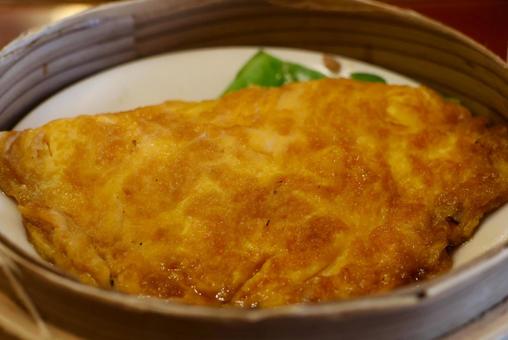 中華料理店のカニ玉 カニ玉,かに,玉子の写真素材