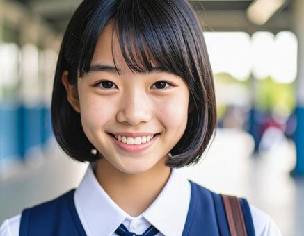 微笑む少女の写真