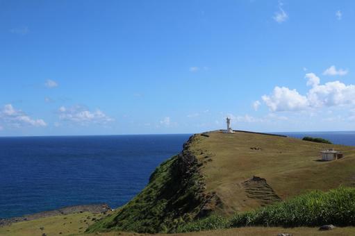 灯台 海,空,山の写真素材