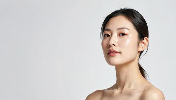 透明感のあるひとつ結びの女性 透明感のあるひとつ結びの女性の写真