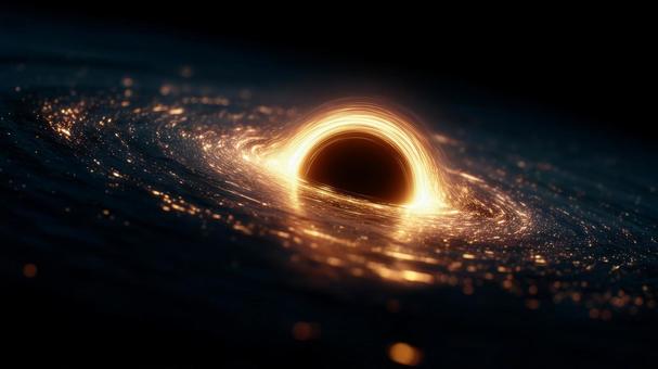 光に包まれたブラックホールの幻想的な姿 光に包まれたブラックホールの幻想的な姿の写真