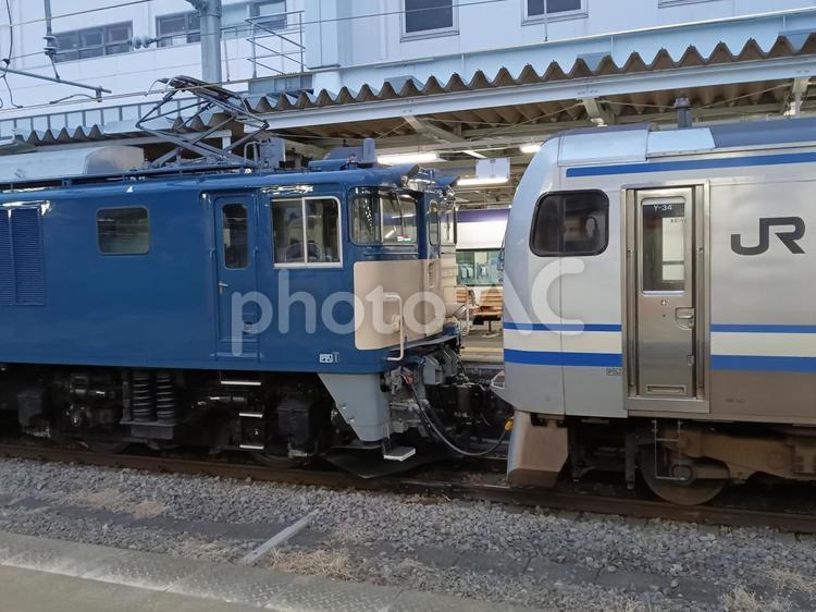 ＥＦ６４形＋Ｅ２１７系連結面 鉄道,jr,jr東日本の写真素材