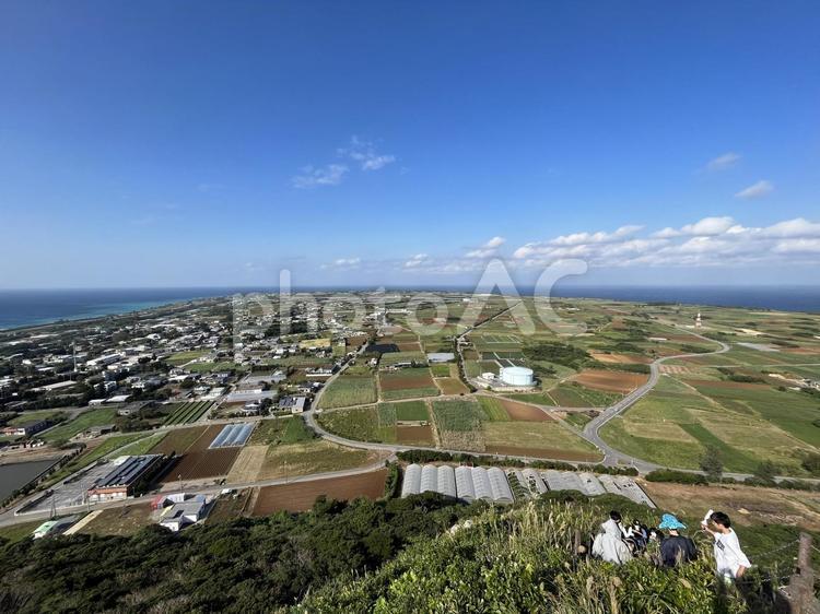 伊江島の風景 旅,海,山の写真素材