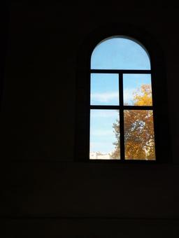 窓 秋,紅葉,季節の写真素材
