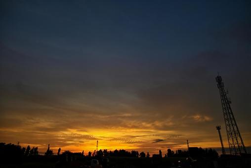 夕焼け 2025/7/31 夕焼け,夕暮れ,夕方の写真素材