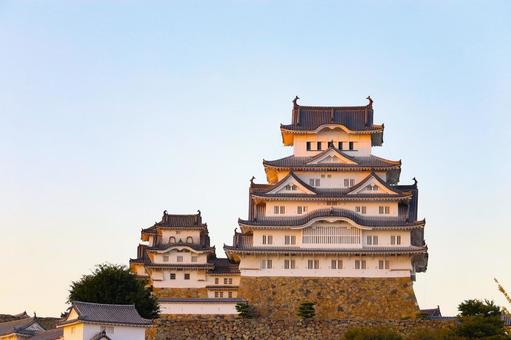夕方の姫路城 夕方の姫路城 姫路城,姫路市,兵庫県の写真素材