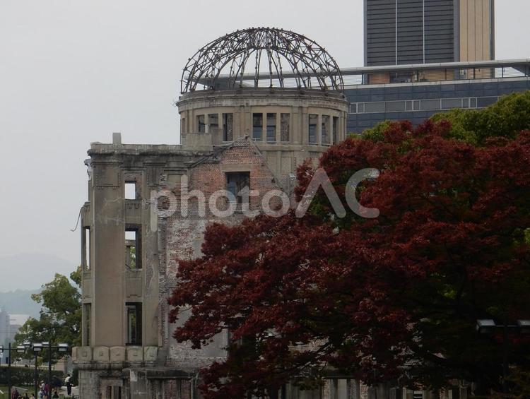 【風景写真】原爆トームが見える風景 原爆ドーム,核廃絶,広島の写真素材