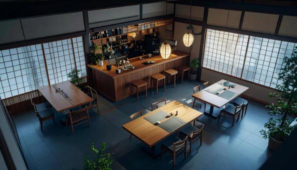 開店前の無人の居酒屋の写真