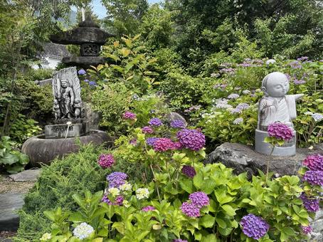 Hydrangea and Jizo, JPG