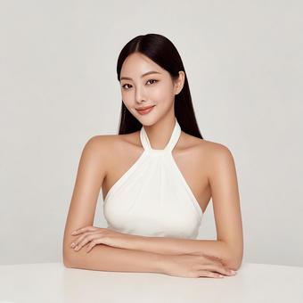 笑顔が魅力的な若い女性のポートレート 笑顔が魅力的な若い女性のポートレートの写真