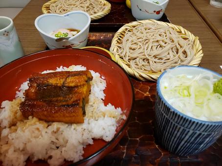 うなぎ そば 定食 うなぎ そば 定食の写真