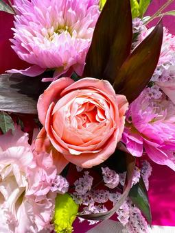 ピンクのブーケ ブーケ,花,ピンクの写真素材