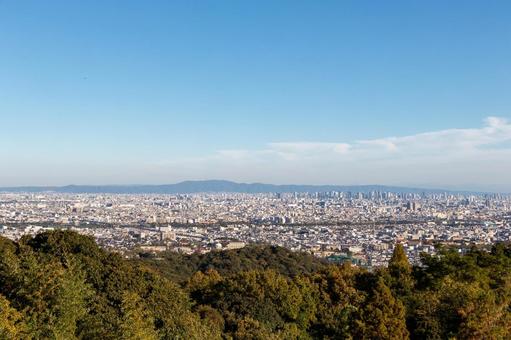 西宮・甲山からの眺望 甲山,眺め,街並みの写真素材