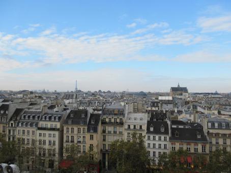 フランスのパリ(エッフェル塔方向)の風景 フランスのパリ(エッフェル塔方向)の風景 パリ中心部,展望,風景の写真素材