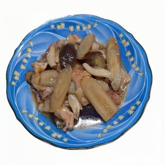 豚肉と牛蒡と茄子の煮物 豚肉料理,牛蒡,茄子の写真素材