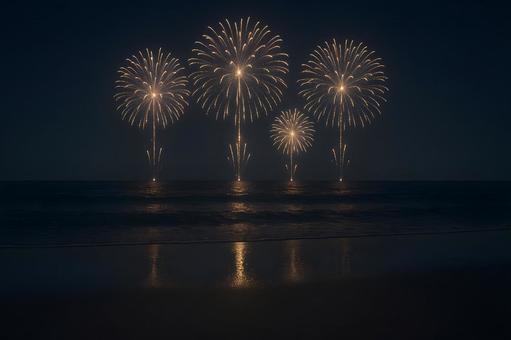 海上の華麗な花火の写真