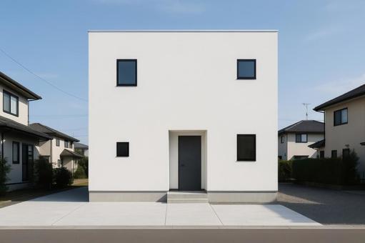 シンプルモダンな外観の新築住宅 シンプルモダンな外観の新築住宅の写真