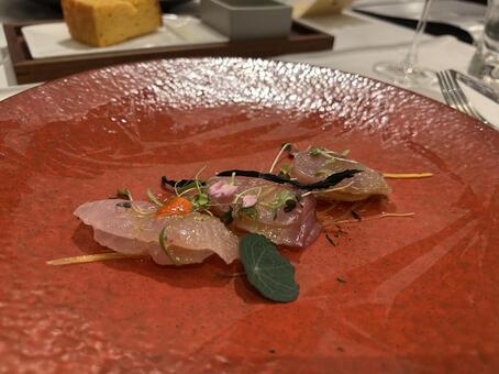 鮮魚のカルパッチョ　イタリアンコース カルパッチョ,鮮魚,刺身の写真素材