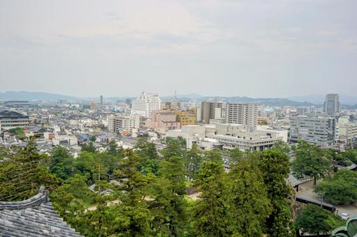 国宝松江城からみる松江市街地の景観 国宝松江城からみる松江市街地の景観の写真