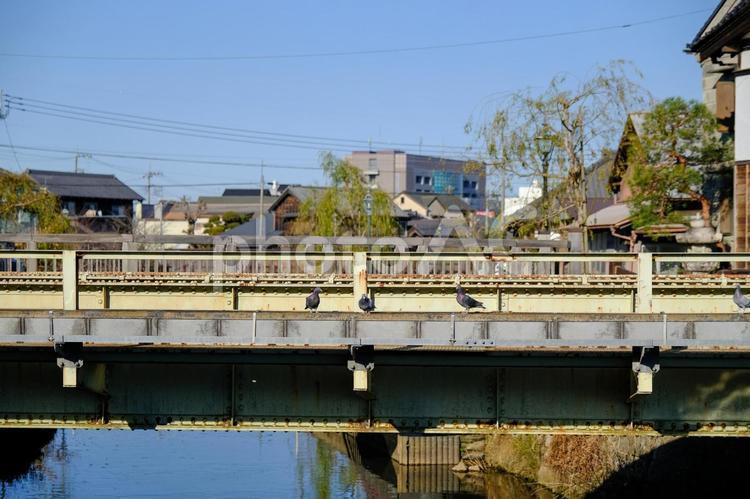 佐原にある成田線の鉄道橋 佐原の街並み,佐原,千葉県の写真素材
