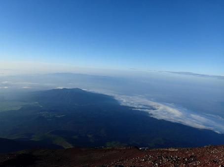 富士山の山頂付近から見た景色 富士山,富士登山,登山の写真素材