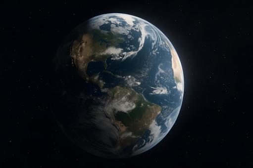 雲が流れる地球の写真