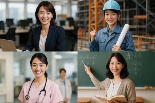 多様な職場で働く女性たち 多様な職場で働く女性たちの写真