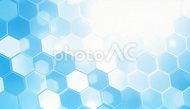 青と白のハニカム模様の背景 ハニカム,六角形,模様の写真素材