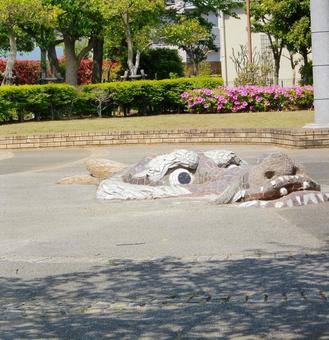 公園の龍の顔 公園の龍の顔の写真