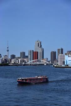Tokyo Port Scenery - Sumida River, Skytree, JPG Tokyo Port Scenery - Sumida River, Skytree, JPG