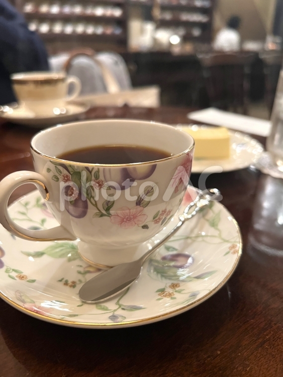 至福のコーヒータイム コーヒー,喫茶店,カフェの写真素材