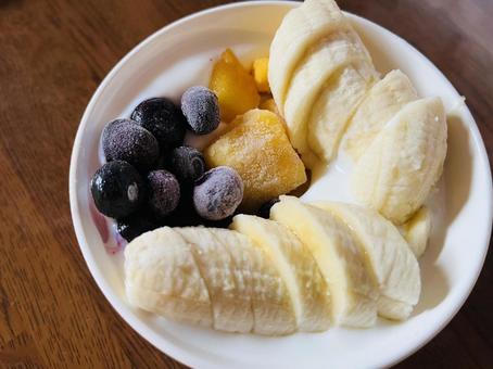 Photo, breakfast, blueberry, mango, 