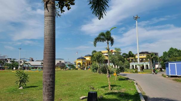 豪華な庭園 広場,庭園,宮殿の写真素材
