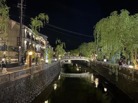 夜の城崎 風景,背景,空の写真素材