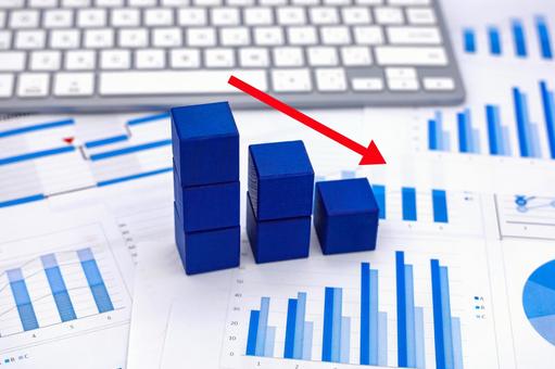 下降下落のイメージ 下降グラフ,下落,金融不安の写真素材