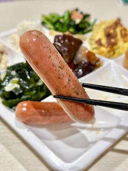 バイキング　ソーセージ 一口サイズ,ソーセージ,ウインナーの写真素材