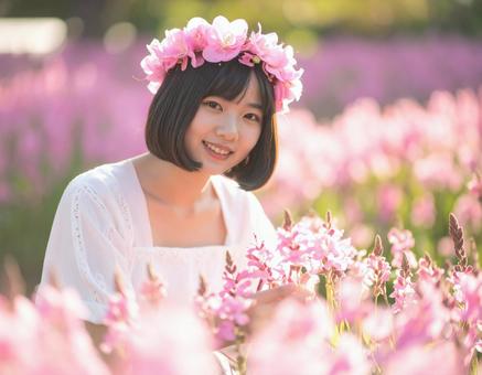 春・花畑の彼女 春・花畑の彼女の写真