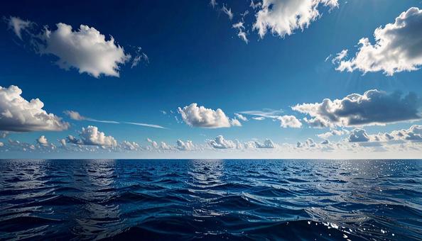 太陽に照らされる広大な海 太陽に照らされる広大な海の写真