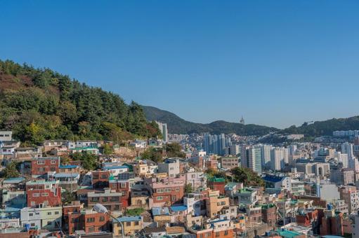 釜山の住宅街 韓国,釜山,アジアの写真素材