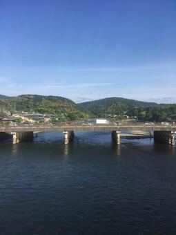 宇治川 宇治,宇治川,宇治橋の写真素材