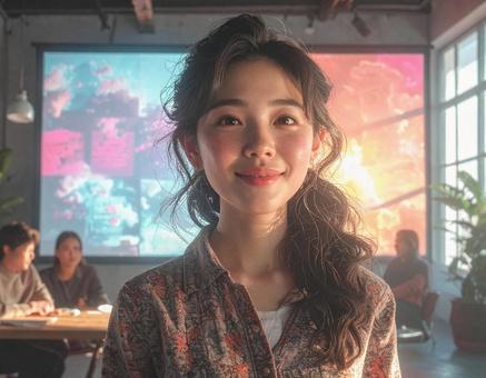 働く女性 働く女性の写真