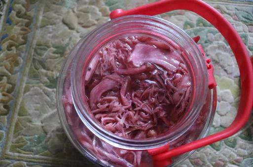 自家製紅生姜 紅生姜,保存食,自家製の写真素材