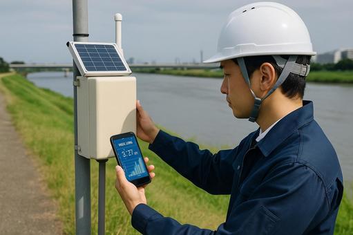 気象センサー点検作業 気象センサー点検作業の写真