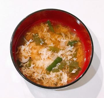 にら玉スープ にら玉スープ,ニラ玉スープ,にら玉の写真素材