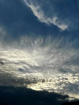 幻想的な夏の空 夏空,幻想的,雲の写真素材