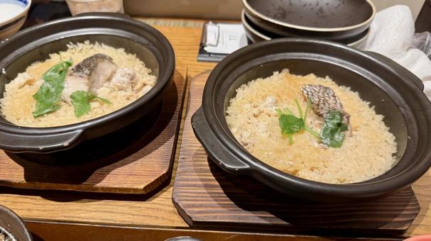 土鍋炊き込みご飯 鯛めし,松山,宇和島の写真素材