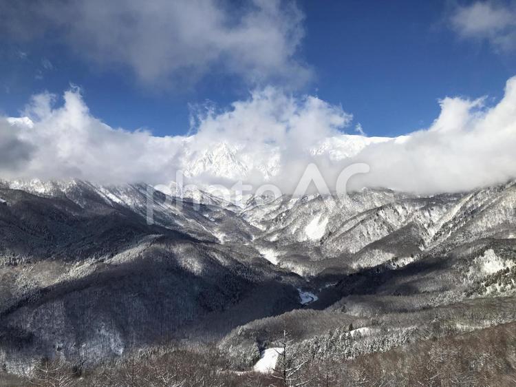 スキー場　ゲレンデ風景 スキー場,岩岳スノーフィールド,ゲレンデの写真素材