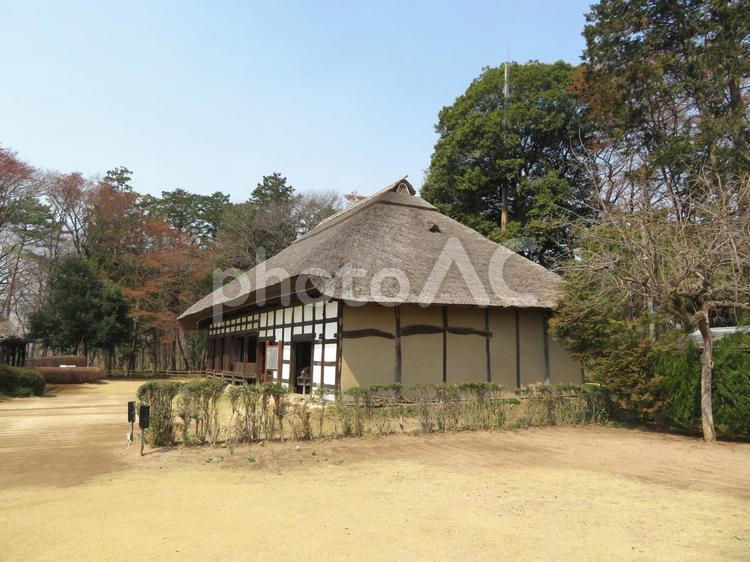 古河公方公園の旧中山家住宅 旧中山家住宅,直屋,古民家の写真素材
