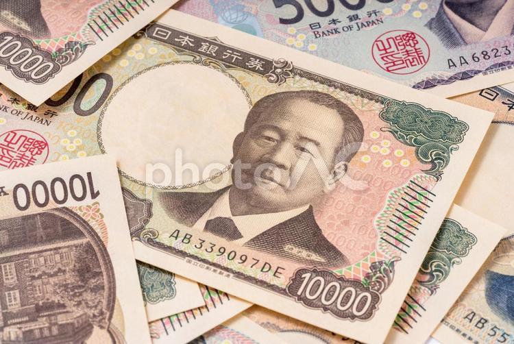 一万円札のアップ お金,お札,紙幣の写真素材