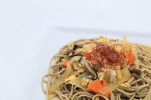 親子そばパスタ 親子そばパスタ そばパスタ,そば,蕎麦の写真素材